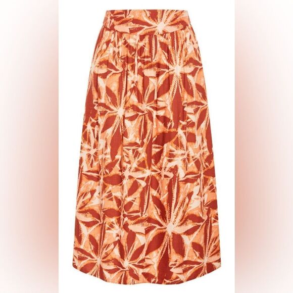 NWT- City Chic- Tully Skirt - rust floral maxi skirt- size 20 - Picture 1 of 12